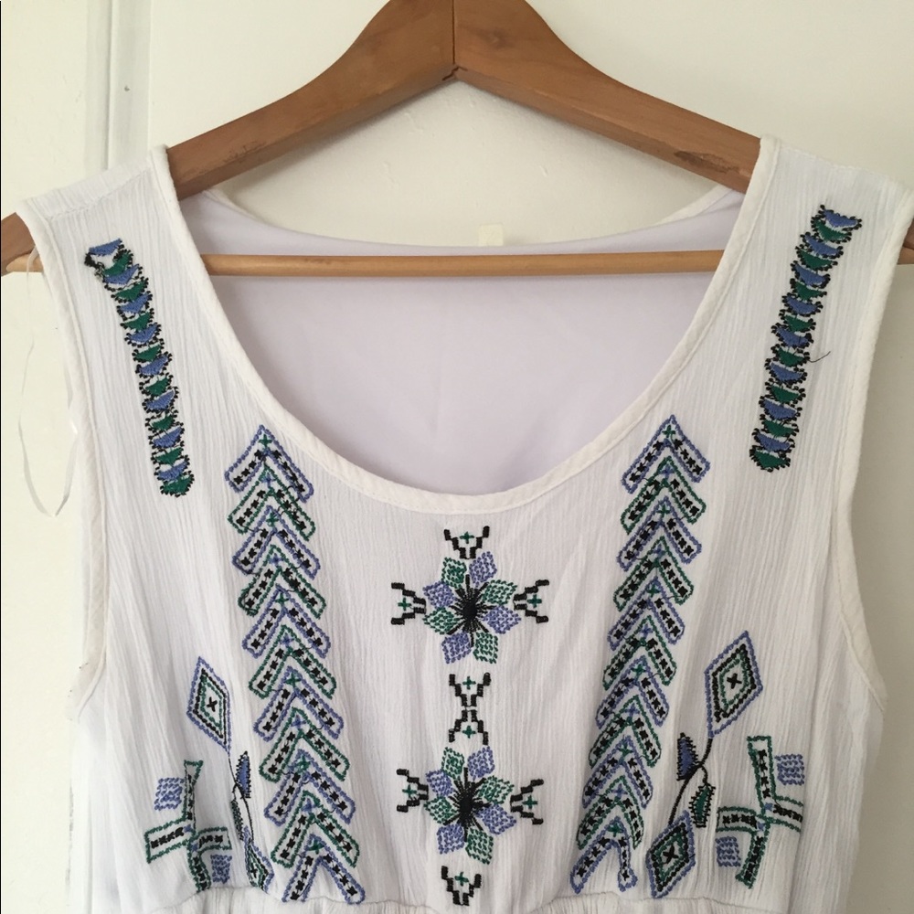Mexican Style Embroidered Maxi Dress